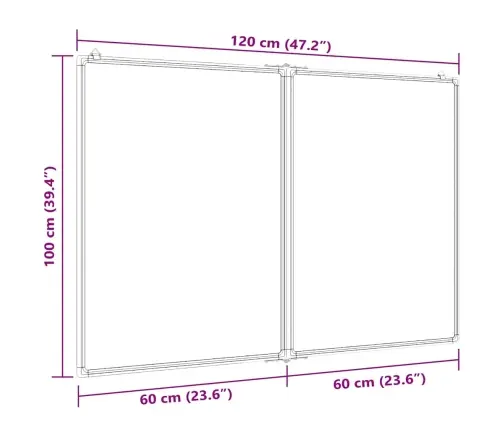 Magnētiska Tāfele, Salokāma, 120X100X1,7 Cm, Alumīnijs Vidaxl
