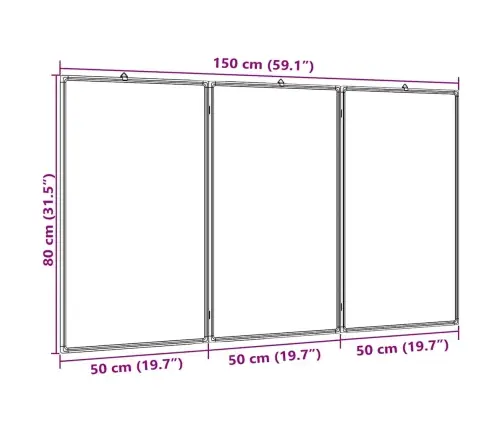 Kokkupandav Valge Magnettahvel, 150X80X1,7 cm Alumiinium