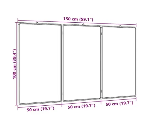 Kokkupandav Valge Magnettahvel, 150X100X1,7 cm Alumiinium
