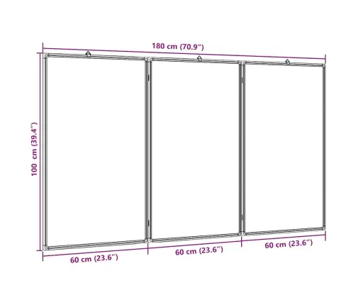 Magnētiska Tāfele, Salokāma, 180X100X1,7 Cm, Alumīnijs Vidaxl