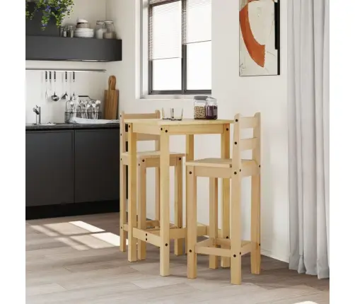 3-Daļīgs Bāra Mēbeļu Komplekts, Priedes Masīvkoks Vidaxl