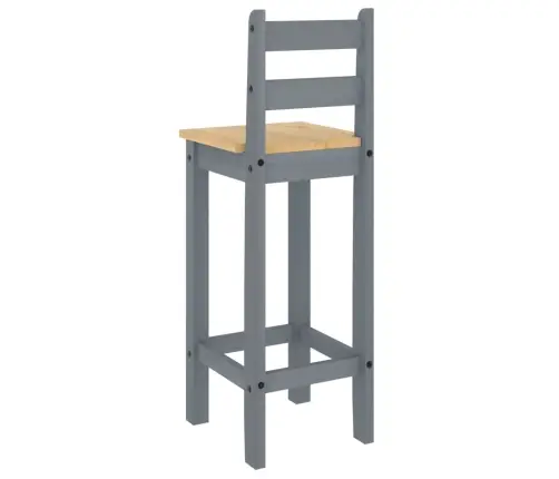 Baro Kėdės, 2Vnt., Pilkos Spalvos, Pušies Medienos Masyvas