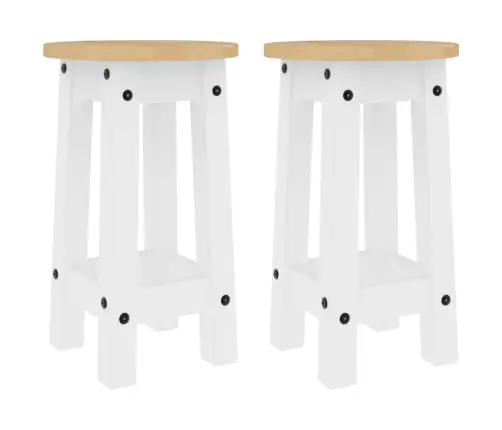 Bāra Krēsli, 2 Gab., Balti, Priedes Masīvkoks Vidaxl