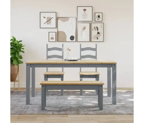 Ēdamgalds Panama, Pelēks, 160X80X75 Cm, Priedes Masīvkoks Vidaxl