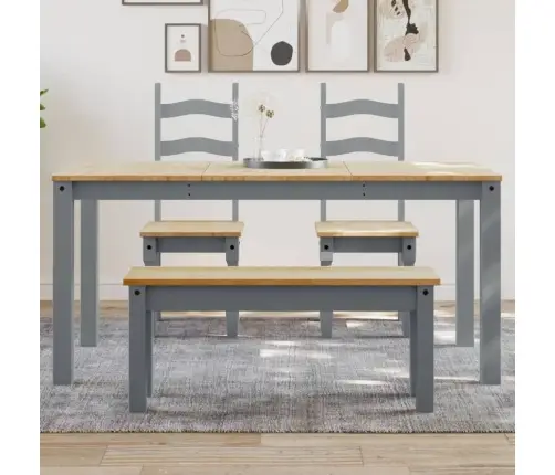 Ēdamgalds Panama, Pelēks, 160X80X75 Cm, Priedes Masīvkoks Vidaxl