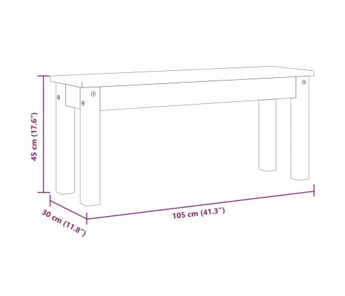 Sols Panama, Balts, 105X30X45 Cm, Pelēks, Priedes Masīvkoks Vidaxl