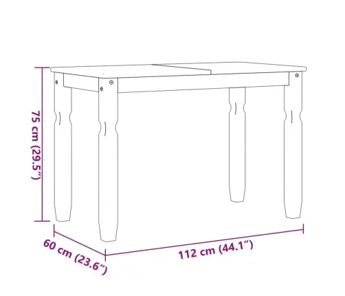 Valgomojo Stalas Corona, Pilkas, 112X60X75cm Pušies Masyvas