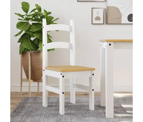 Valgomojo Kėdės, 2Vnt., Baltos, 40X46X99cm Pušies Masyvas