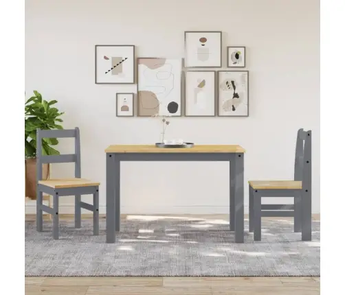 Krēsli Panama, 2 Gab., Pelēki, 40X46X90 Cm, Priedes Masīvkoks Vidaxl