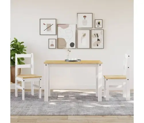 Krēsli Panama, 2 Gab., Balti, 40X46X90 Cm, Priedes Masīvkoks Vidaxl