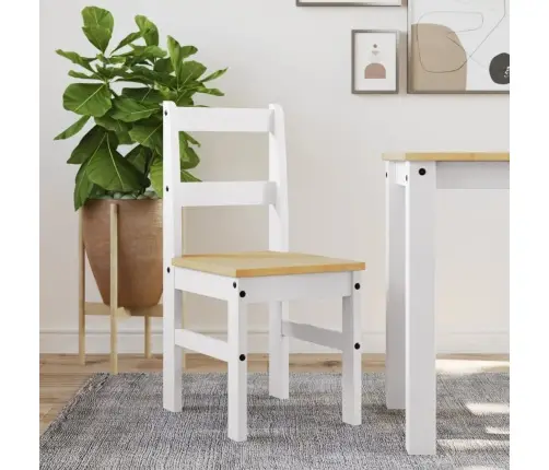 Krēsli Panama, 2 Gab., Balti, 40X46X90 Cm, Priedes Masīvkoks Vidaxl