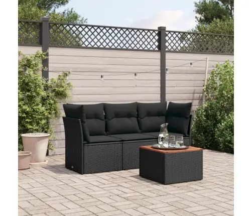 4-Daļīgs Dārza Dīvāna Komplekts Ar Matračiem, Pe Rotangpalma Vidaxl