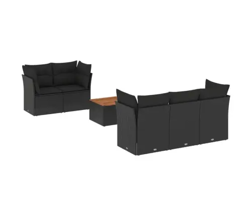 6-Osaline Aiadiivani Komplekt Patjadega, Must, Polürotang