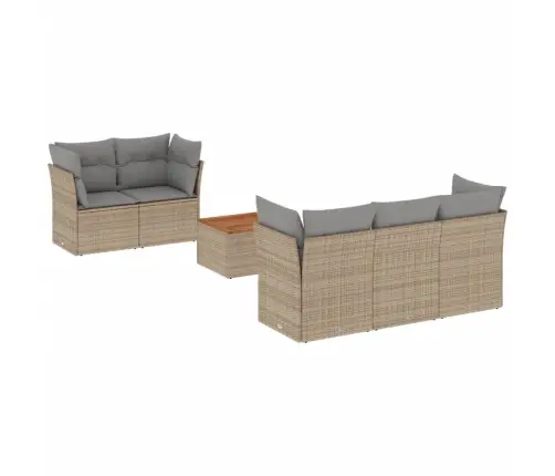 6-Daļīgs Dārza Dīvāna Komplekts, Matrači, Bēša Pe Rotangpalma Vidaxl