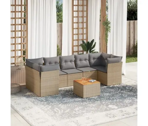 8-Osaline Aiadiivani Komplekt Patjadega, Beež, Polürotang