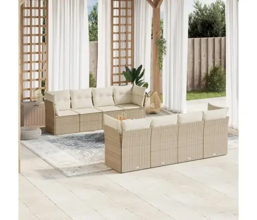 9-Osaline Aiadiivani Komplekt Patjadega, Beež, Polürotang