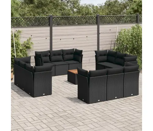 13-Daļīgs Dārza Dīvāna Komplekts Ar Matračiem, Pe Rotangpalma Vidaxl