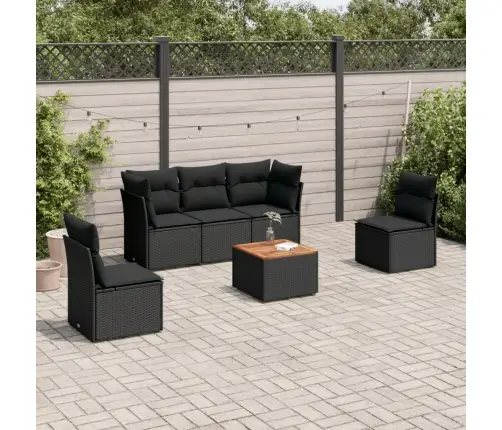 6-Osaline Aiadiivani Komplekt Patjadega, Must, Polürotang