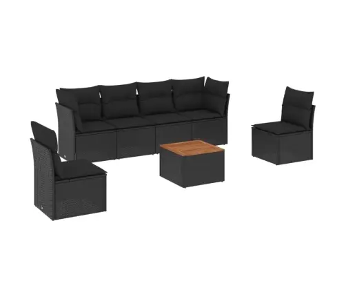 7-Osaline Aiadiivani Komplekt Patjadega, Must, Polürotang