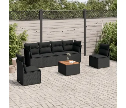 7-Osaline Aiadiivani Komplekt Patjadega, Must, Polürotang