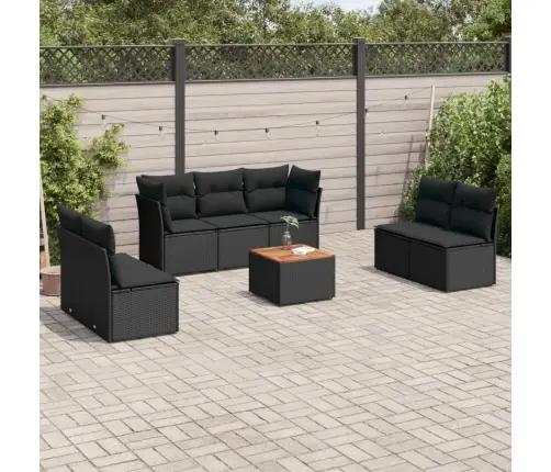 8-Osaline Aiadiivani Komplekt Patjadega, Must, Polürotang