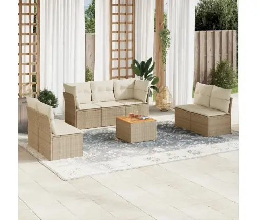 8-Osaline Aiadiivani Komplekt Patjadega, Beež, Polürotang