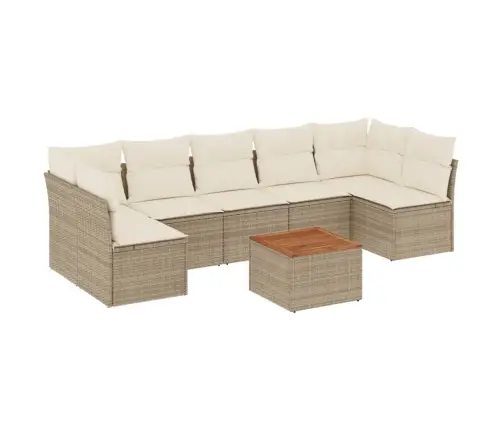 8-Osaline Aiadiivani Komplekt Patjadega, Beež, Polürotang