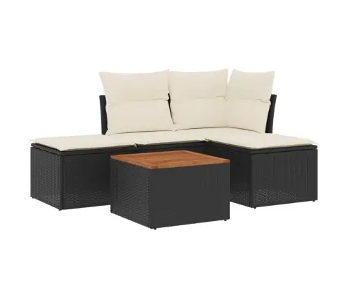 5-Daļīgs Dārza Dīvāna Komplekts Ar Matračiem, Pe Rotangpalma Vidaxl