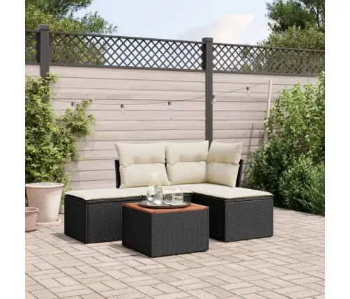 5-Daļīgs Dārza Dīvāna Komplekts Ar Matračiem, Pe Rotangpalma Vidaxl