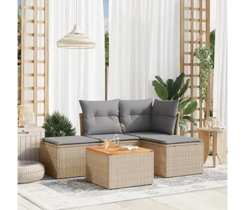 5-Osaline Aiadiivani Komplekt Patjadega, Beež, Polürotang