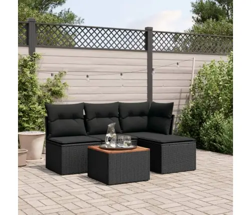 5-Daļīgs Dārza Dīvāna Komplekts Ar Matračiem, Pe Rotangpalma Vidaxl