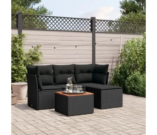 5-Daļīgs Dārza Dīvāna Komplekts Ar Matračiem, Pe Rotangpalma Vidaxl