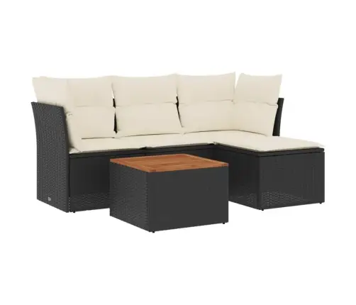 5-Osaline Aiadiivanikomplekt Patjadega, Must, Polürotang