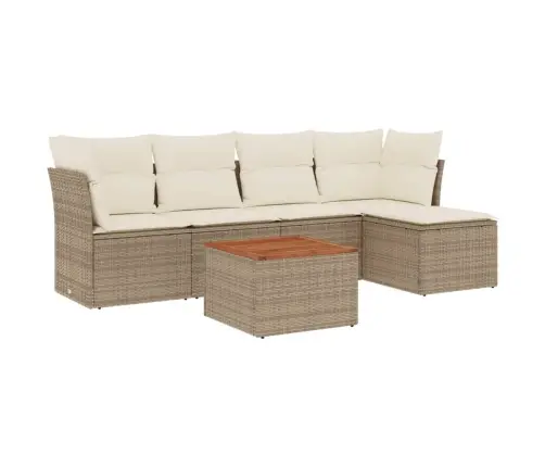 6-Osaline Aiadiivani Komplekt Patjadega, Beež, Polürotang