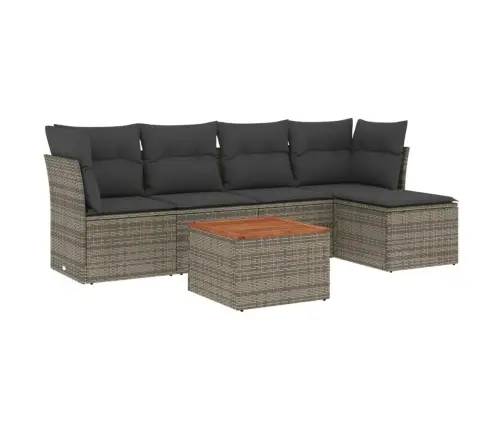 6-Daļīgs Dārza Dīvāna Komplekts Ar Matračiem, Pelēks Pe Pinums Vidaxl