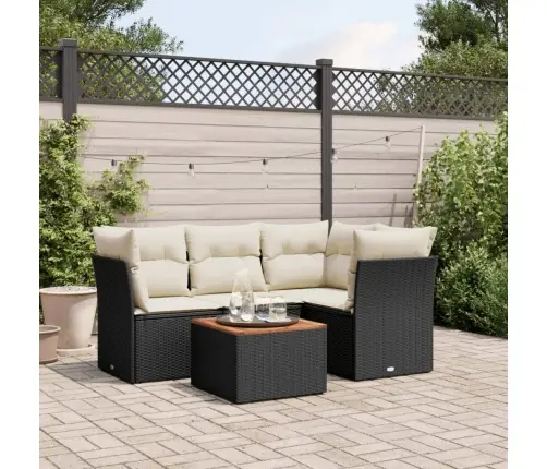 5-Daļīgs Dārza Dīvāna Komplekts Ar Matračiem, Pe Rotangpalma Vidaxl