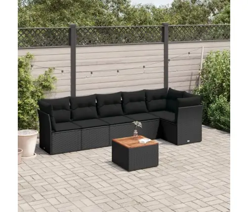 7-Daļīgs Dārza Dīvāna Komplekts Ar Matračiem, Melna Pe Vidaxl 7-Daļīgs Dārza Dīvāna Komplekts Ar Matračiem, Melna Pe Vidaxl