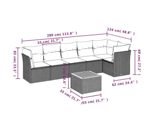 7-Osaline Aiadiivani Komplekt Patjadega, Beež, Polürotang