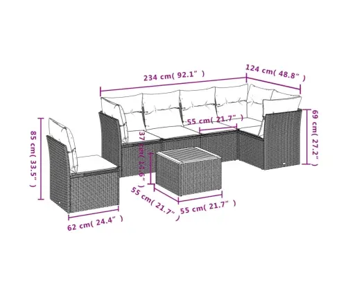 7-Daļīgs Dārza Dīvāna Komplekts Ar Matračiem, Melna Pe Vidaxl