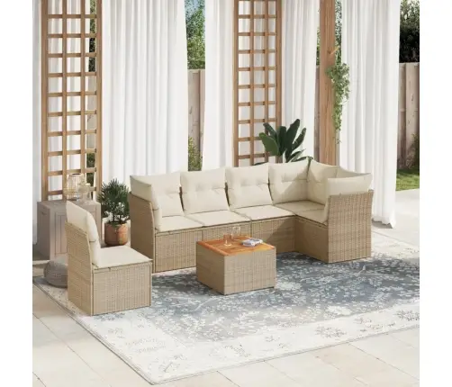 7-Osaline Aiadiivani Komplekt Patjadega, Beež, Polürotang