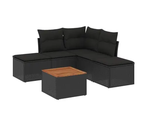 6-Osaline Aiadiivani Komplekt Patjadega, Must, Polürotang