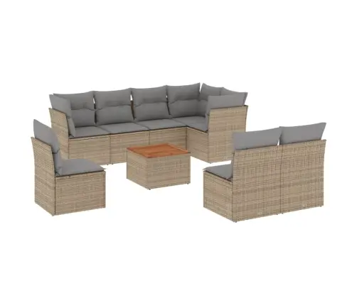 9-Osaline Aiadiivani Komplekt Patjadega, Beež, Polürotang