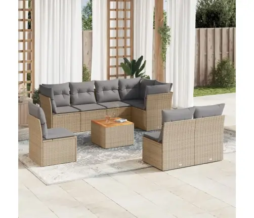 9-Osaline Aiadiivani Komplekt Patjadega, Beež, Polürotang