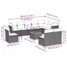 11-Daļīgs Dārza Dīvāna Komplekts Ar Matračiem, Pelēks Pe Pinums Vidaxl