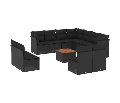 12-Osaline Aiadiivani Komplekt Patjadega, Must, Polürotang