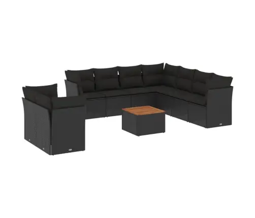 10-Osaline Aiadiivani Komplekt Patjadega, Must, Polürotang