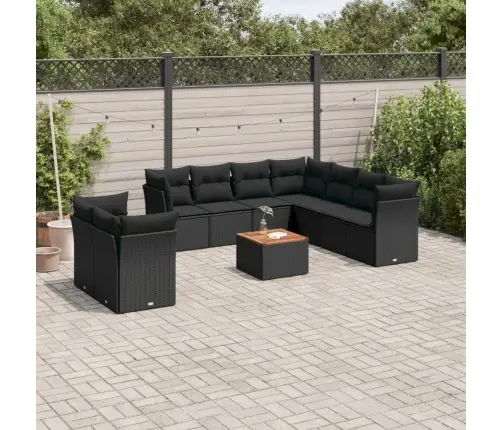 10-Osaline Aiadiivani Komplekt Patjadega, Must, Polürotang