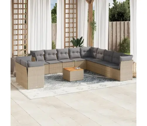 12-Osaline Aiadiivani Komplekt Patjadega, Beež, Polürotang