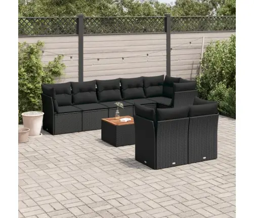 9-Osaline Aiadiivani Komplekt Patjadega, Must, Polürotang