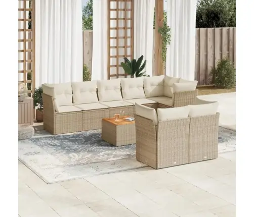 9-Osaline Aiadiivani Komplekt Patjadega, Beež, Polürotang